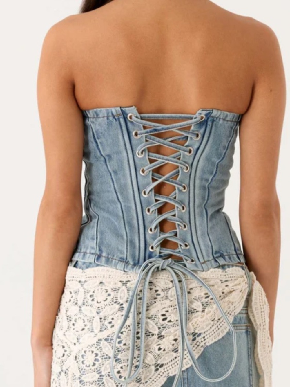 Peppermayo Denim Top Strapless Bustier - Picture 8 of 11